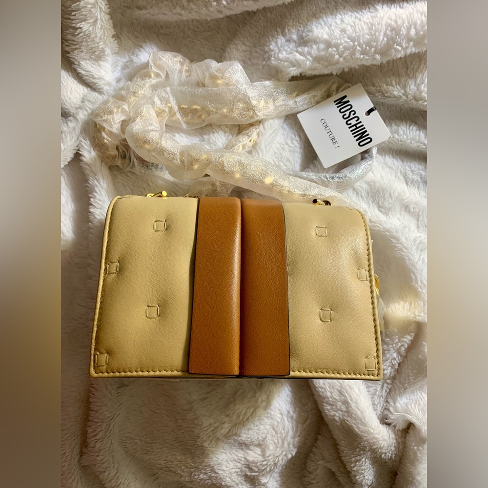 Moschino Tri-Tone Leather Crossbody (Beige) - Picture 8 of 8